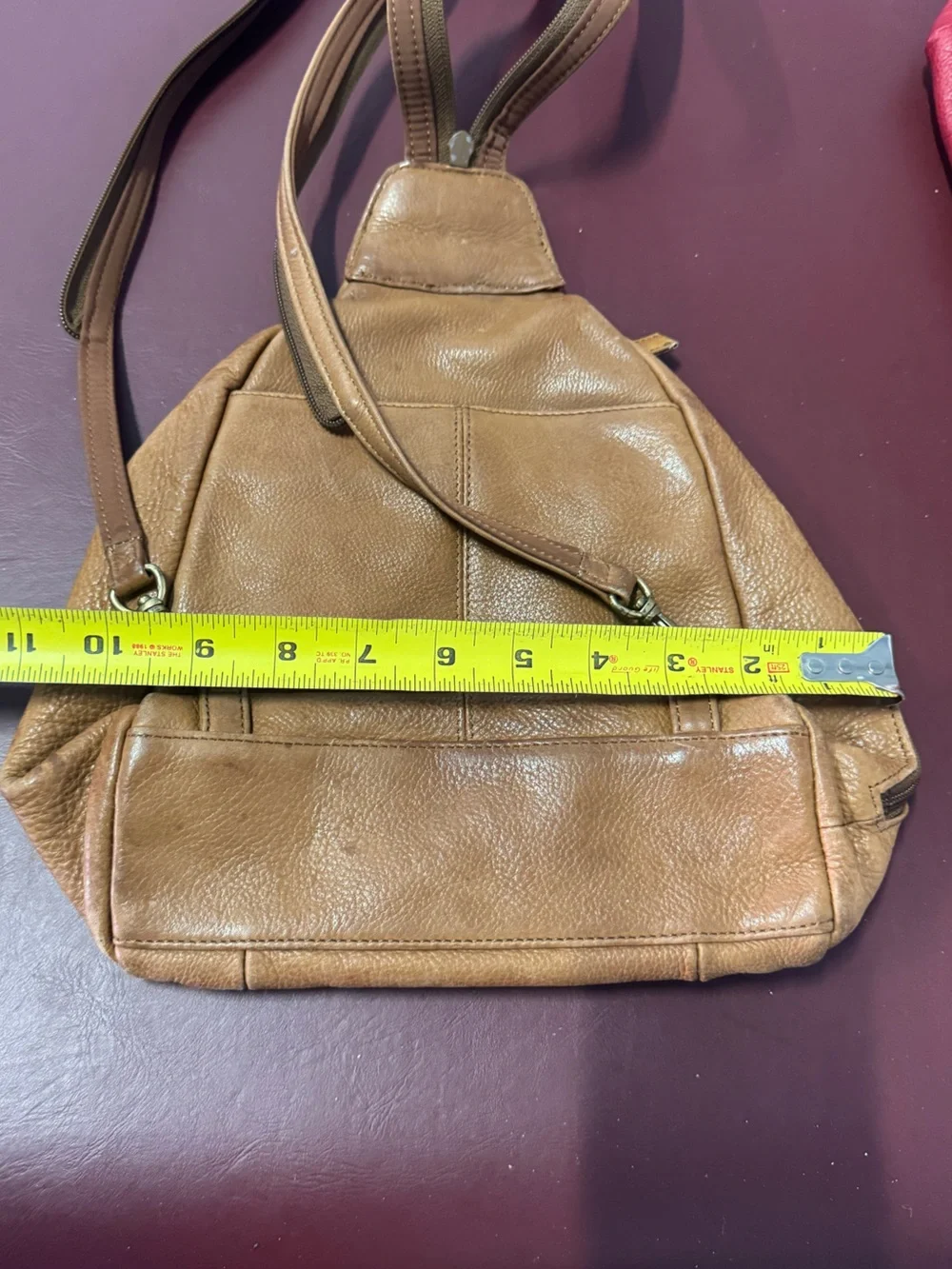 Vintage Nine West Beige Tan Leather Crossbody Shoulder Bag Backpack Combo